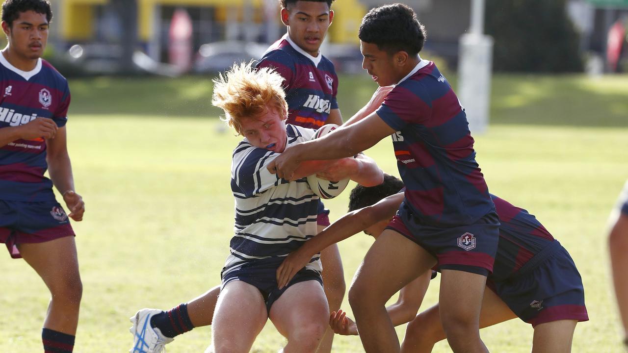 Lachlan Lyons (pictured taking the ball up for St Mary’s during a Walters cup last year) has been a standout for Souths in TJRL this season. Picture: Tertius Pickard