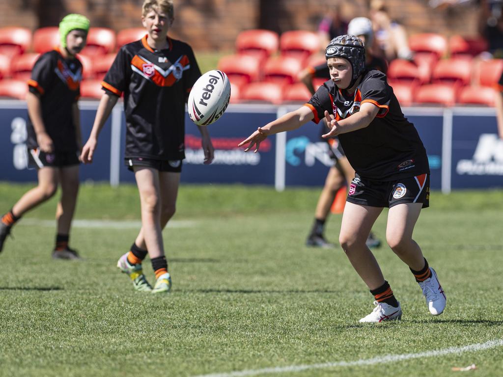 Harrison Briese for Southern Suburbs against Valleys in U13/14 boys Toowoomba Junior Rugby League grand final at Toowoomba Sports Ground, Saturday, September 7, 2024. Picture: Kevin Farmer