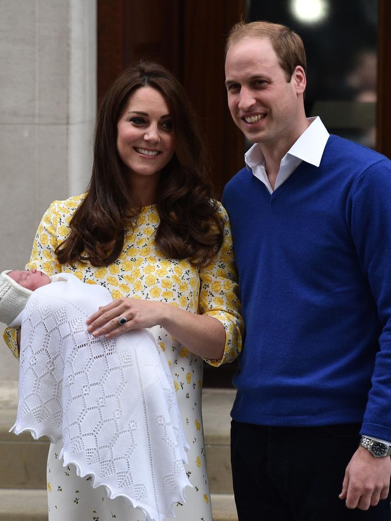 Kate and William with Charlotte. Picture: AFP