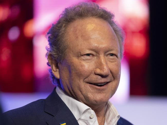 Fortescue Executive Chairman Dr Andrew Forrest is seen during the Fortescue Metals Annual General Meeting in Perth, Tuesday, November 22, 2022. (AAP Image/Matt Jelonek) NO ARCHIVING