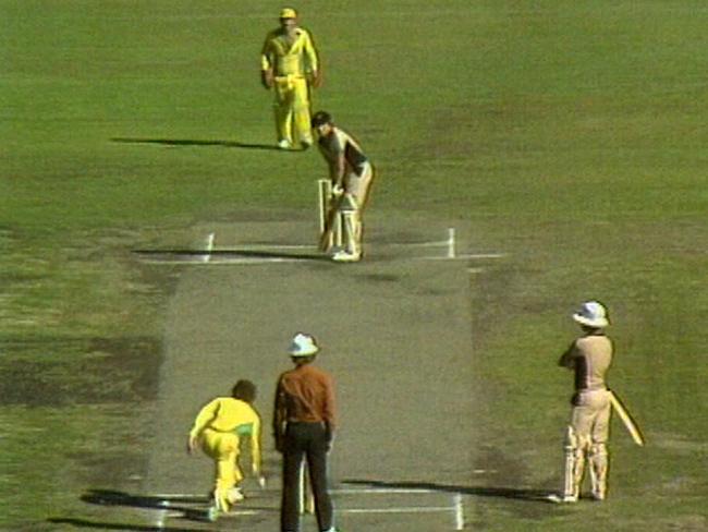 Trevor Chappell’s infamous underam delivery to Brian McKechnie.