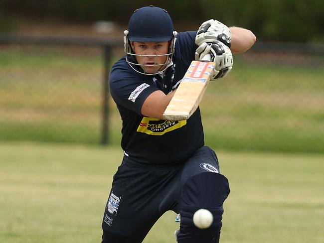 VSDCA Cricket: Kew v Hoppers CrossingHoppers Crossing batsman  Chris Henry plays a drive.Picture: Stuart Milligan