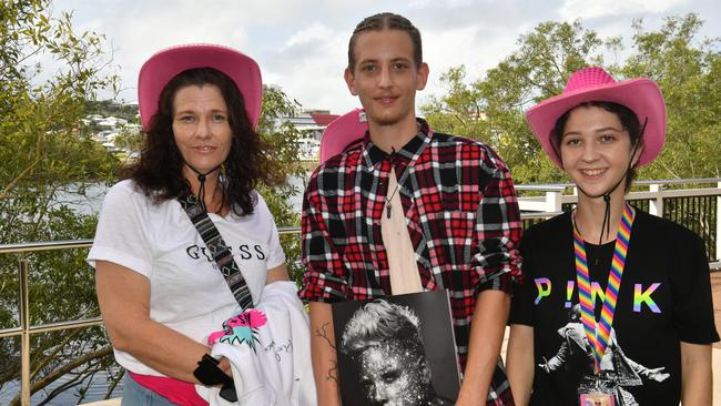 Socials at Pink convert at Townsville's Queunsland Country Bank Stadium. Amy Borwne, Leroy Browne and Brielle Duncan. Picture: Evan Morgan