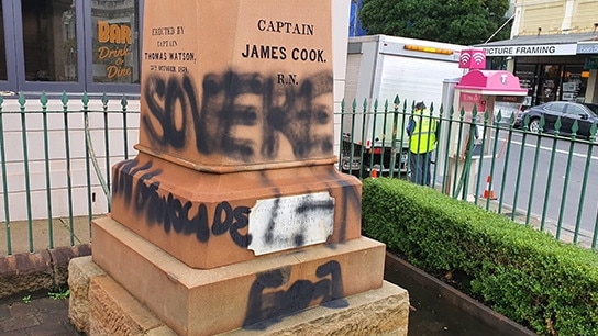 A Captain Cook statue in Sydney's Randwick was defaced amidst the Black Lives Matter Movement.