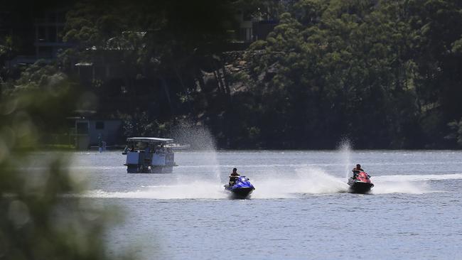 Jetskis being ridden near Lugarno Marina. Picture: Dylan Robinson