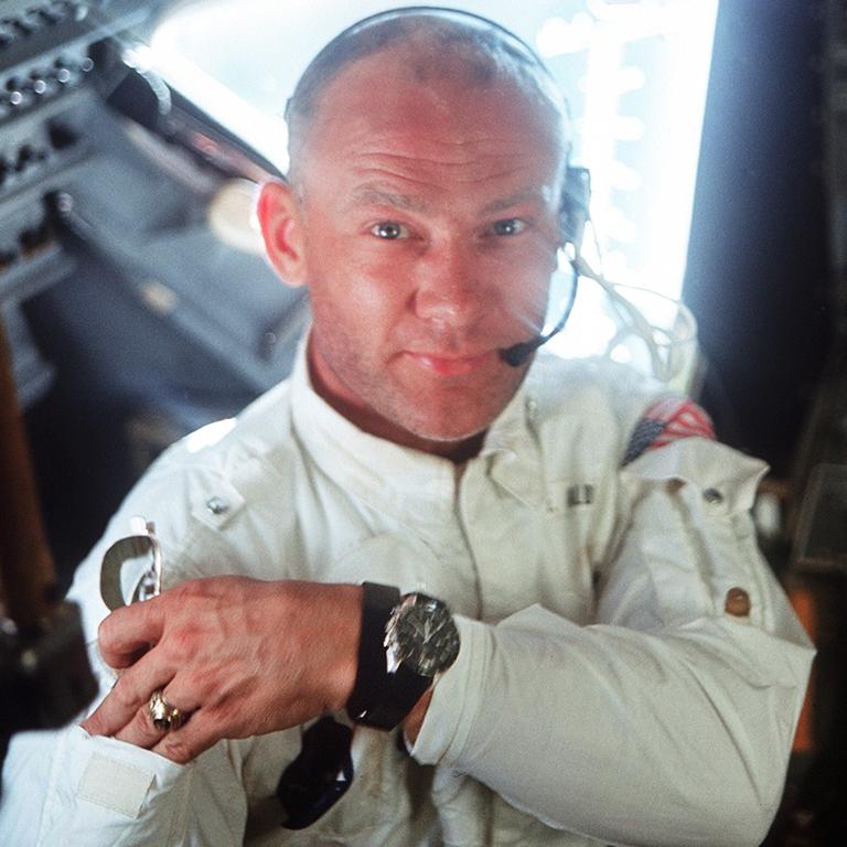 Buzz Aldrin in the Apollo 11 lunar module. Picture: NASA/AP