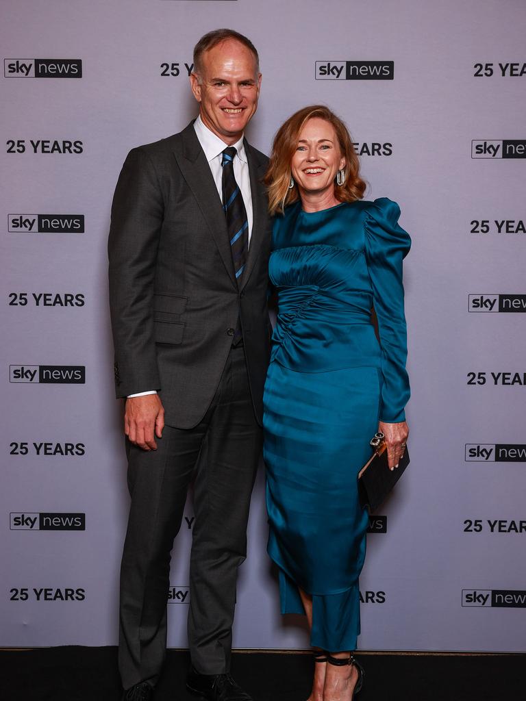 Michael and Tonya Miller, at the Sky News 25th Anniversary celebration, at Bennelong Restaurant. Picture: Justin Lloyd.