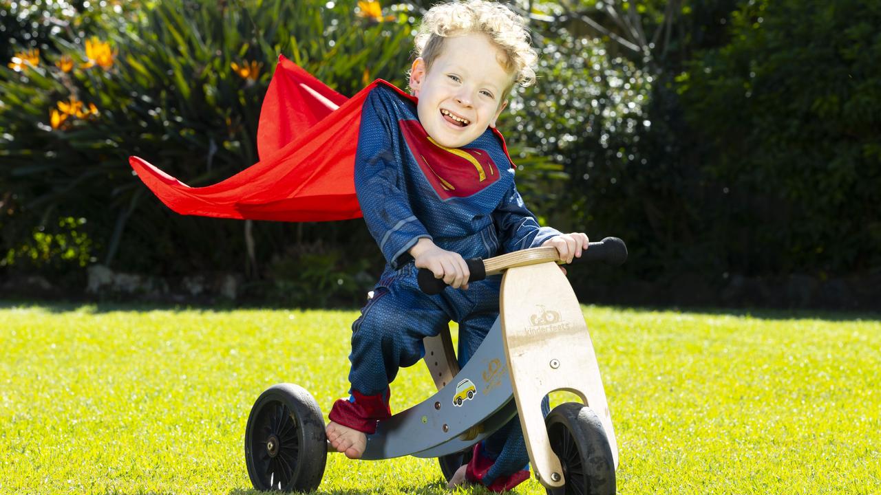 Johnny Farrant, 5, was born with spina bifida at Mater Mothers' Hospital. Picture: Renae Droop/RDW Photography