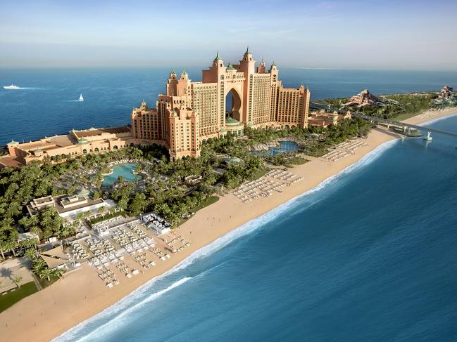 ESCAPE: DUBAI .. Paul Ewart story .. Aerial view of Atlantis, The Palm. Picture: Supplied