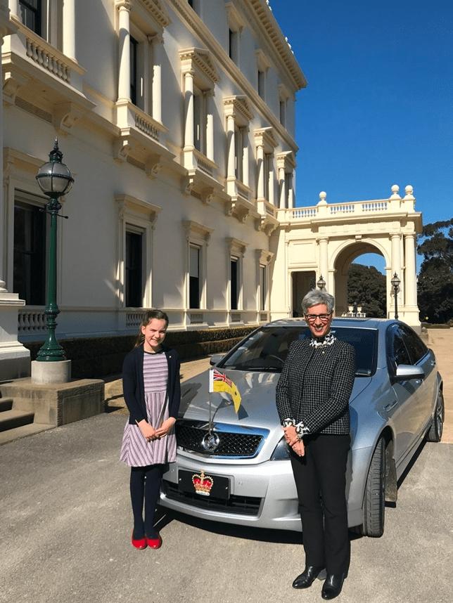 Victorian Governor Linda Dessau with her distinctive car