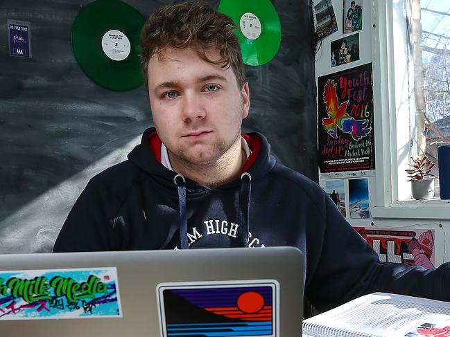 MELBOURNE, AUSTRALIA - NewsWire Photos AUGUST 4, 2020 : Year 12 student Nathan Gunn at home in the Melbourne suburb of Bundoora.He is leading a petition calling on the government to cancel Year 12 exams due to the amount of distraction this year from COVID-19.  Picture : NCA NewsWire / Ian Currie