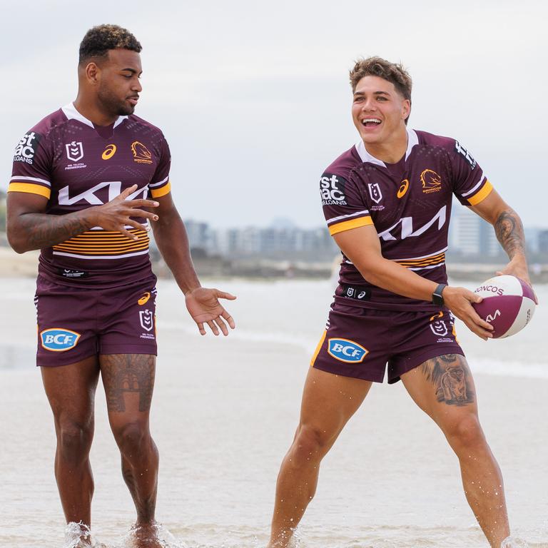 (L-R) Ezra Mam and Reece Walsh are forging a terrific partnership. Picture Lachie Millard