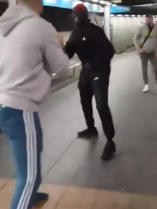 YouTube footage of a fight on a Sydenham train station platform.