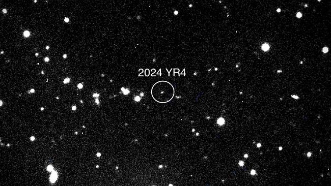 Asteroid 2024 YR4, as observed by the Magdalena Ridge 2.4m telescope at the New Mexico Institute of Technology on January 27, could hit Earth in the future. Scientists are monitoring. Picture: NASA/AFP