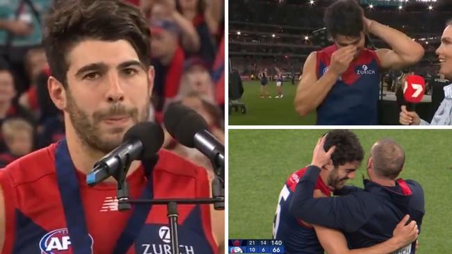 Christian Petracca after the game. Photo: Twitter, @7AFL.