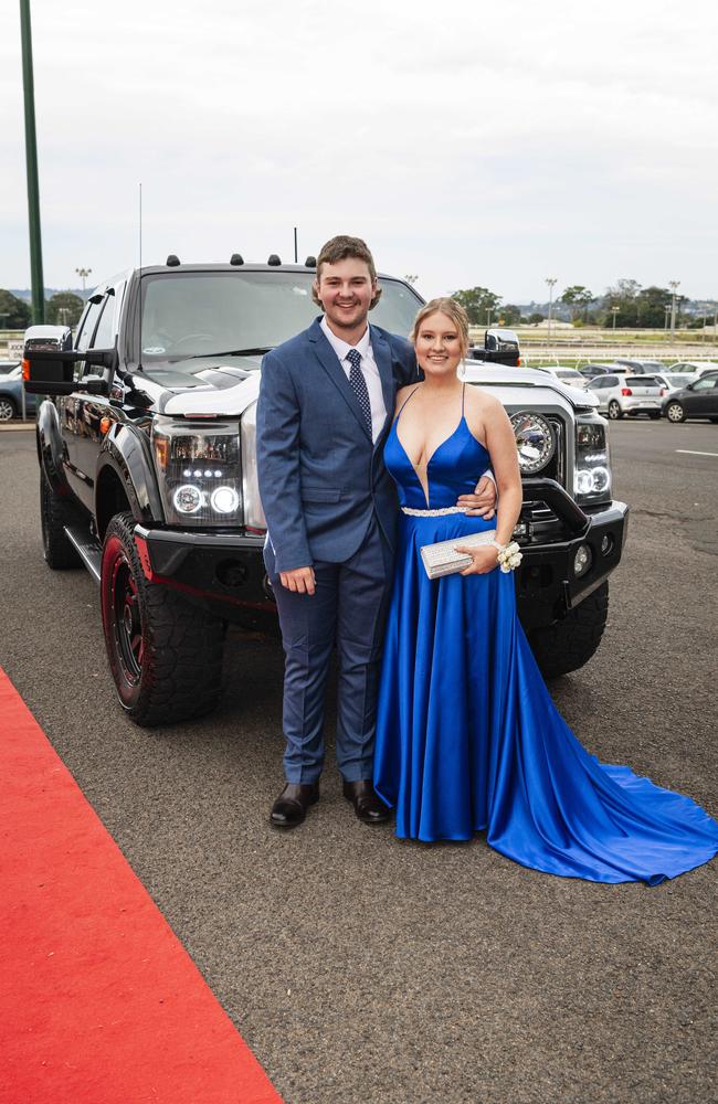 Graduate Lukas Honan is partnered by Hayley Atkins at The Industry School formal at Clifford Park Racecourse, Tuesday, November 12, 2024. Picture: Kevin Farmer