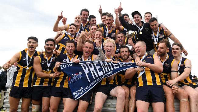 Rupertswood celebrates its maiden RDFL premiership.