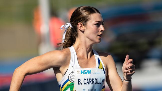 Mingara’s Bronte Carroll claimed gold in the open women’s 200m final. Pic: Julian Andrews.