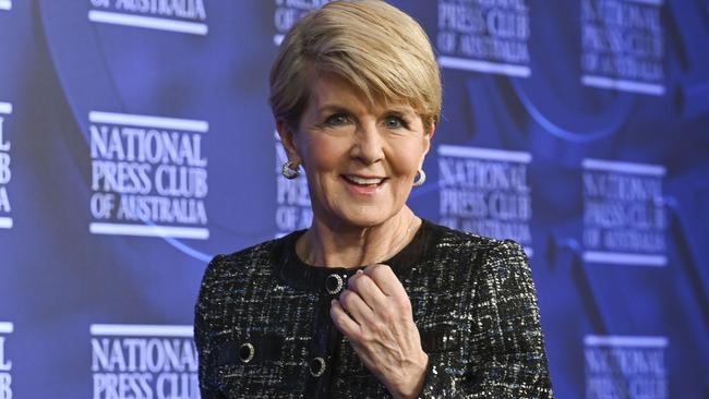 CANBERRA, AUSTRALIA, NewsWire Photos. JULY 26, 2023: Former foreign minister Julie Bishop addresses the National Press Club on the "megatrends in a rapidly changing global environment" in Canberra. Picture: NCA NewsWire / Martin Ollman