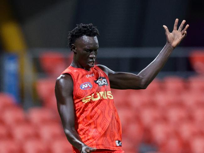 Mac Andrew of the Suns. Picture: Russell Freeman/AFL Photos via Getty Images.