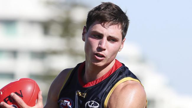 Jake Kelly during Crows training in the pre-season. Picture: Sarah Reed.