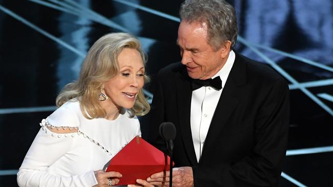 The moment it all went horribly wrong. Picture: Kevin Winter/Getty Images/AFP                        Moonlight BEATS La La Land for Best Picture After HUGE Mistake at the 2017 Oscars!