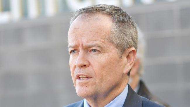 Federal Opposition Leader Bill Shorten speaks to the media after a tour of the Summit Health Centre in Mt Barker, Adelaide, Friday, July 13, 2018. (AAP Image/David Mariuz) NO ARCHIVING