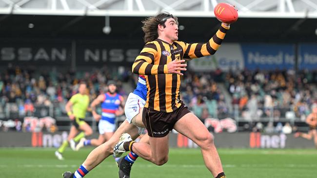 Hawthorn rising star Jai Newcombe. Picture: Steve Bell/Getty Images