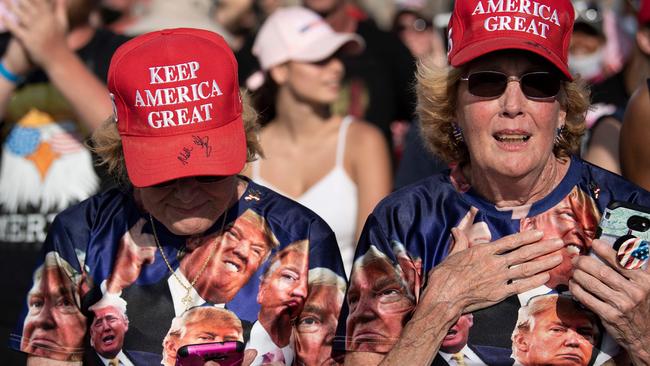 Trump supporters at a rally in Ocala, Florida, on Saturday. Picture: AFP