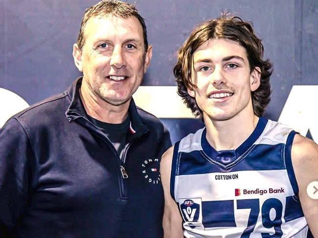 Peter Riccardi is a proud dad. Photo: instagram @geelongcats.