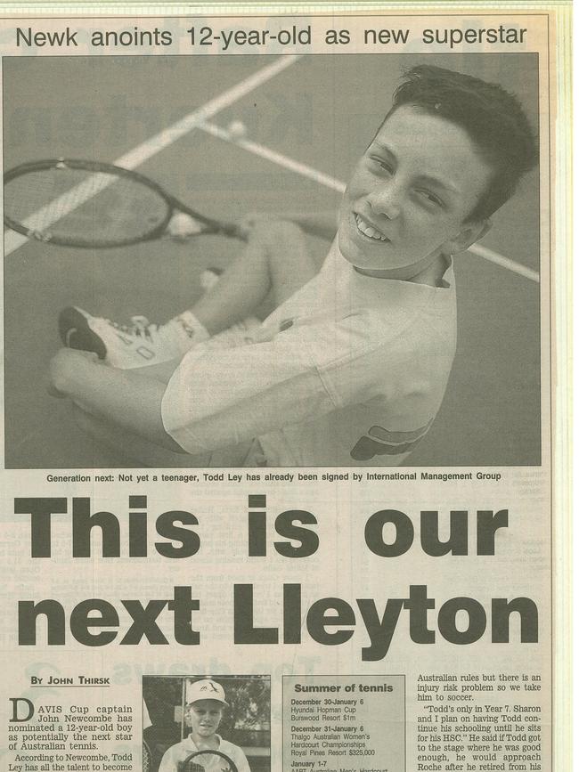 Todd Ley was declared Australia’s next Lleyton Hewitt.