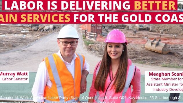 Labor's Cross River Rail election pitch featuring Senator Murray Watt and Gaven MP Meaghan Scanlon