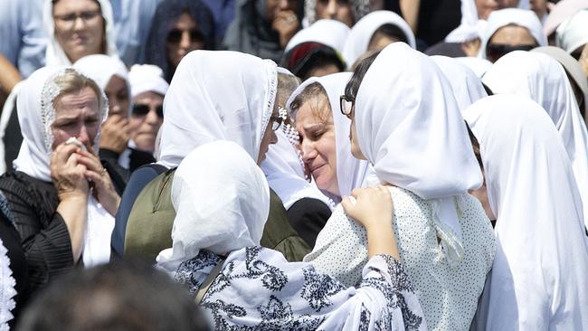 Hundreds of people, mostly from the Albanian community, packed the mosque. Picture: Sarah Matray