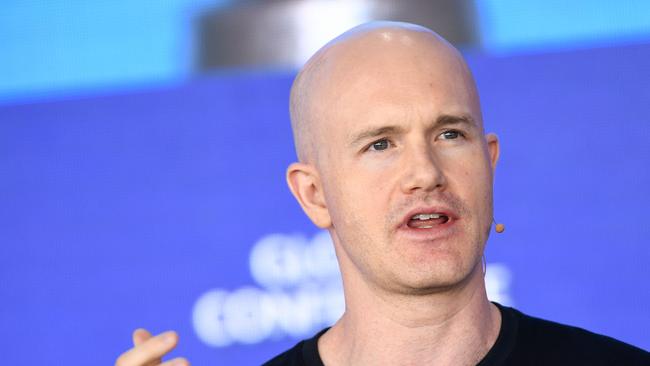 Brian Armstrong, Coinbase’s CEO and Co-Founder. (Photo by Patrick T. FALLON / AFP)