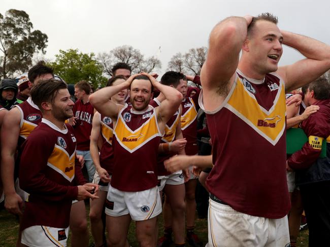 Patrick Flynn of Lower Plenty is announced as the BOG during the NFL Division 2 grand final.
