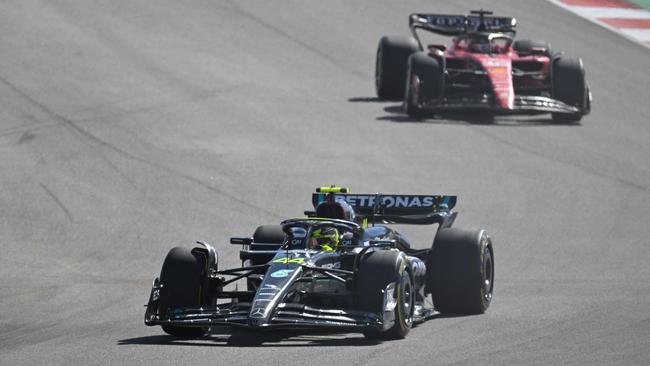 Hamilton had earlier finished runner-up to Max Verstappen while Leclerc crossed the line in sixth. Picture: Jim Watson/AFP