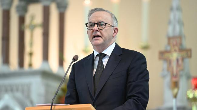 Anthony Albanese at St. Mary’s Catholic Church, Ipswich.