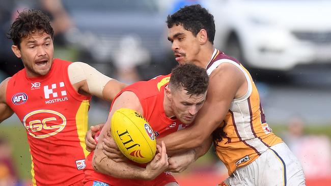 Pearce Hanley suffered a shoulder injury against the Lions. Picture: Getty Images