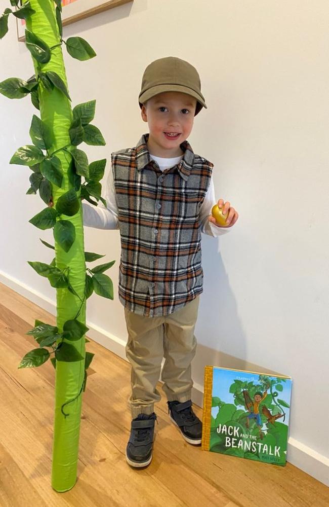 Jack, 4, who dressed as Jack and the Beanstalk has won the Geelong Addy’s best Book Week costume competition. Picture: Supplied