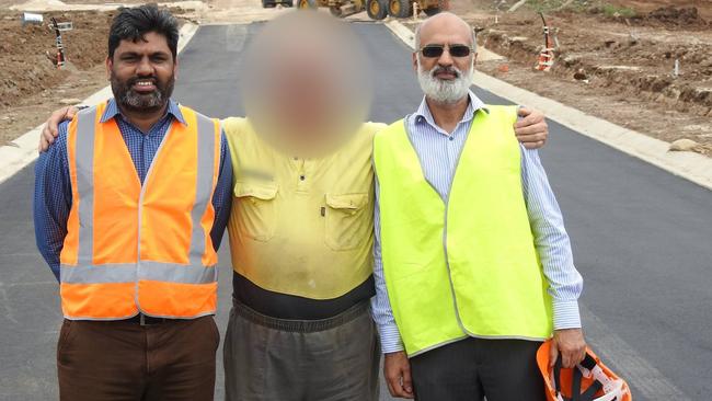 Qartaba Homes directors Kashif Aziz, left, and Wajahat Rana in 2017 at the construction of one of its southwest Sydney projects.
