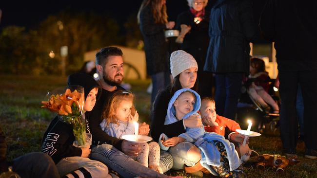 Community members gathered for a candlelight vigil in Nambour the night of the accident.