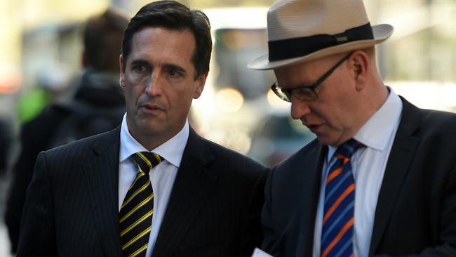 Martin Hiscock and Richard Amos arrive for a meeting with Richmond heavyweights. Picture: Nicole Garmston