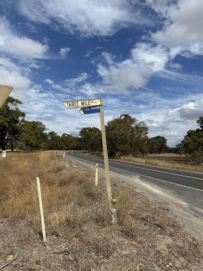 Scene of a double fatal accident at Penola in the South East. Picture: Eva Blandis