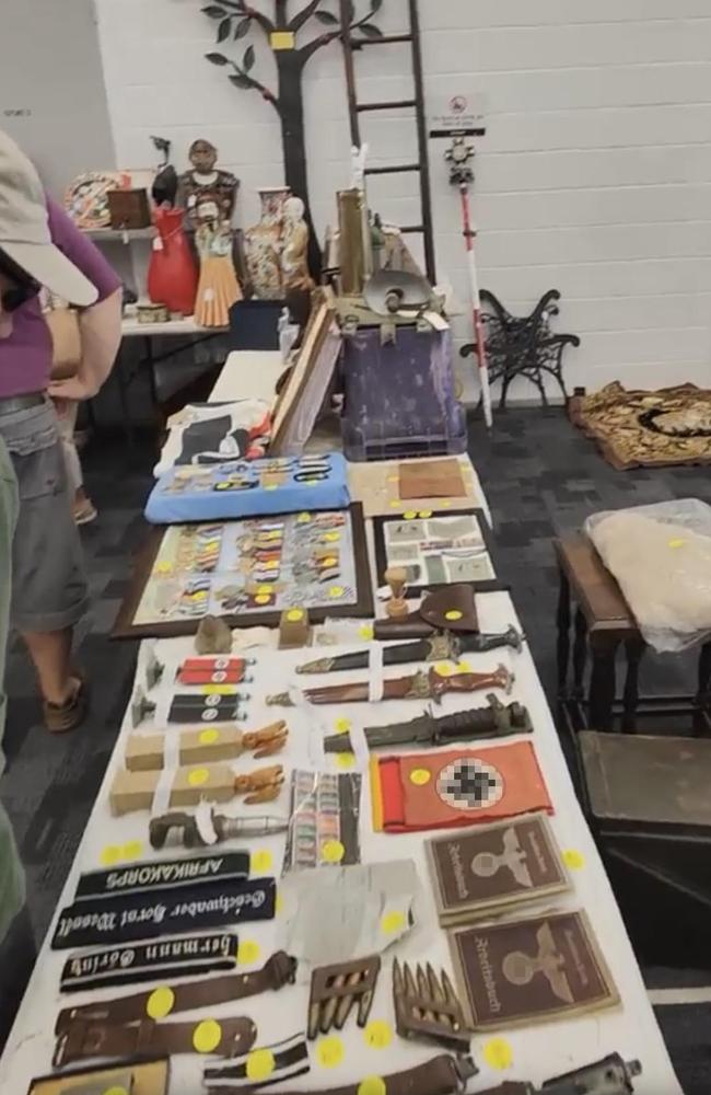 Nazi memorabilia on sale at the Red Carpet Gold Coast Antiques and Collectibles Fair which was held at the Coomera Indoor Sports Centre.