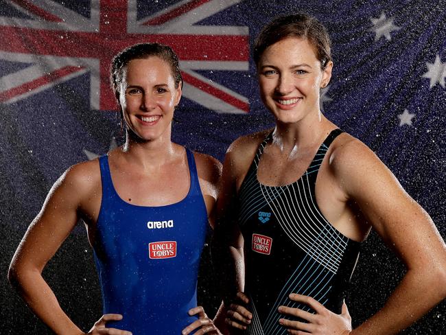 EMGARGOED FOR SUNDAY PAPERS 7th Aug-Australian swimming stars Cate and Bronte Campbell ready to make a splash at the Rio Olympics .Picture Gregg Porteous