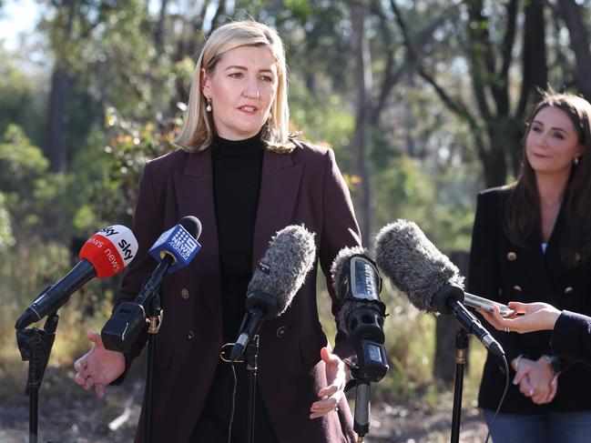 Health Minister Shannon Fentiman announcing that a tender has been awarded for construction of stage one of the Coomera Hospital at the site of the project on George Alexander Way. Picture: Annette Dew.