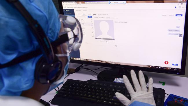 A doctor speaks with a patient during an online consultation session at a hospital in China's northeastern Liaoning province. Picture: AFP