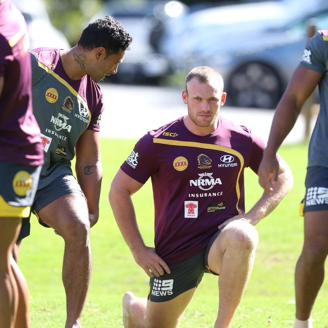 Matt Lodge during Brisbane Broncos training. Picture: Darren England.