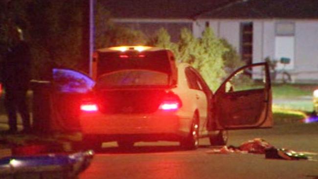 The white Mercedes in which Petrit Lekaj stabbed his daughter Sabrina in Kidman Park. Picture: 7 NEWS