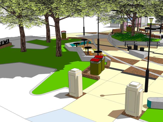 An artist's impression of the planned upgrades to Knox Park in Murwillumbah.